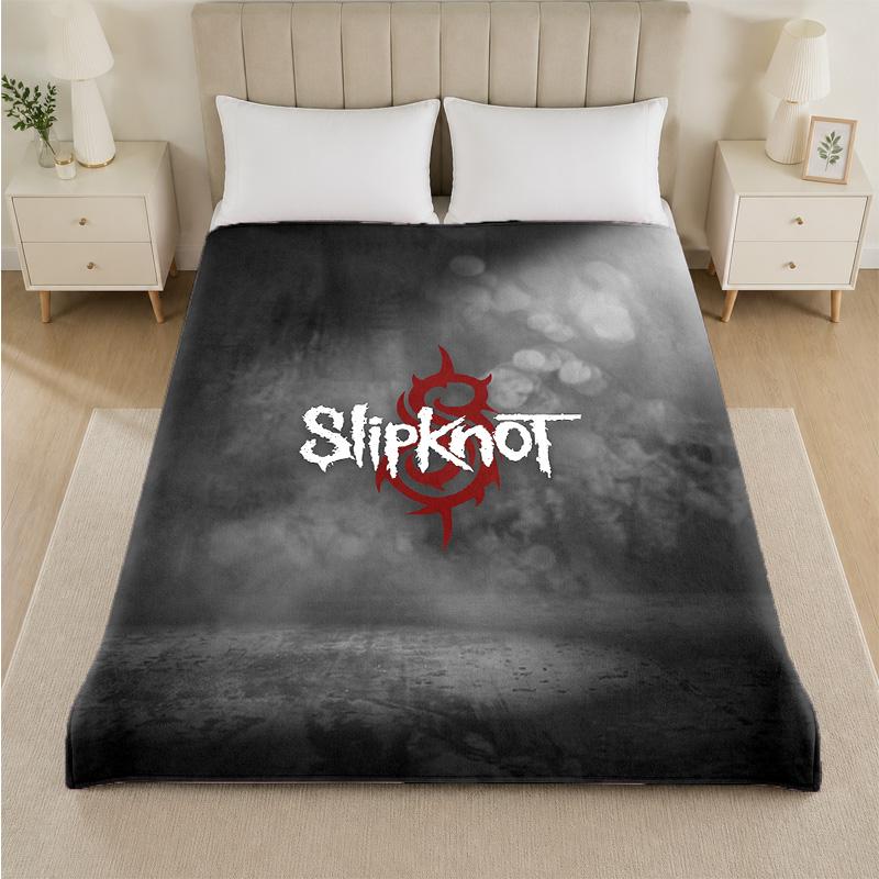 Slipknot Print Flannel Blanket Cozy Lightweight Plush Throw Blanket For Bed Sofa Household Use