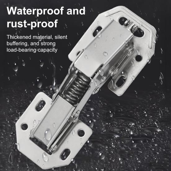 Петли для кухонных шкафов, нержавеющие, устойчивые к коррозии, многоцелевые, без предварительного сверления, сверхпрочные, с мягким закрыванием, скрытые петли