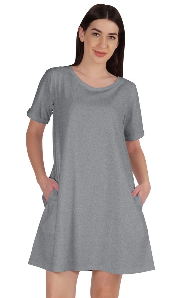 Inkmeso Платье-халат с карманами, летняя хлопковая туника, футболка, платье для женщин