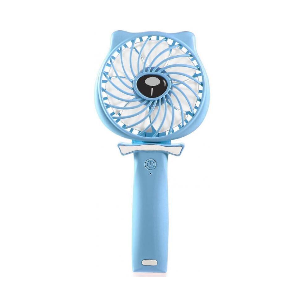 Mini Handheld Fan 2600mAh Battery Operated Fan 3 Speed Adjustable USB Rechargeable Portable Personal Fan Foldable Stroller Desk Table FanBlue