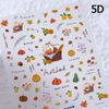 Cartoon Cute Bear Pudding Pretzel Bread Croissant Cookies Shiny 3D Self Adhesive Nail Art Stickers Bakery Lovely Manicure Decals