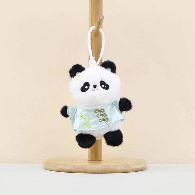 Cute Cartoon Panda Keychain Fluffy Bear Plush Toy Bag Charm 12 Cm Height