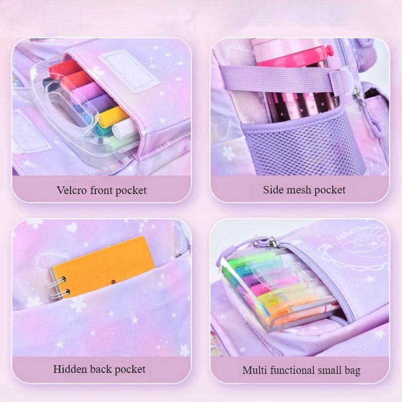 Высокая красота, ценность, красочные ранцы для начальной школы, модный рюкзак Quicksand Princess для девочек, для 2-6 классов, легкая, уменьшающая нагрузку сумка для книг