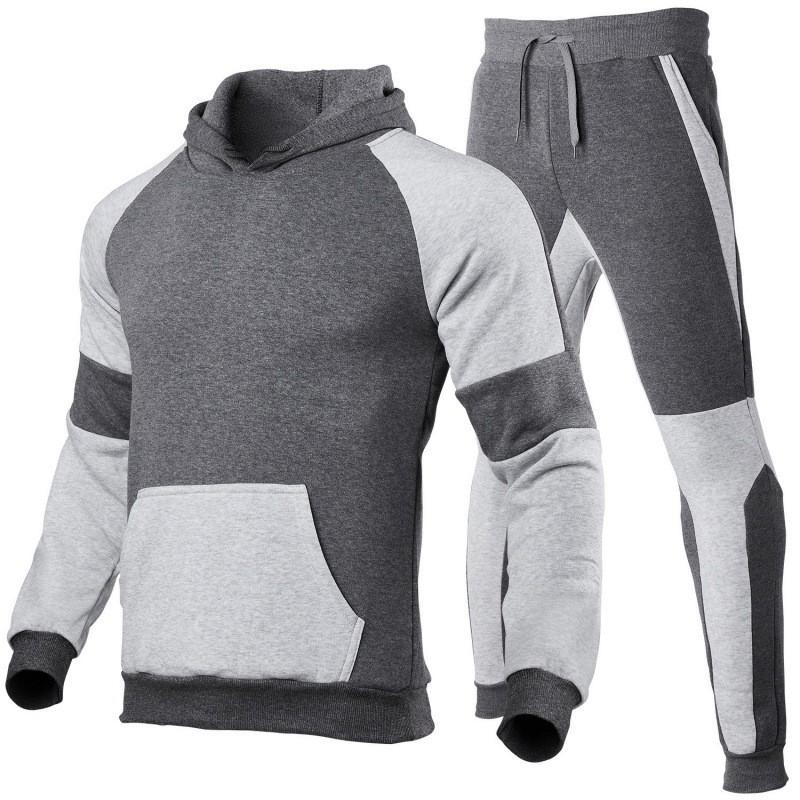 Mens Casual Hooded Sweatshirt Pants Set Winter Lightweight Sporty Matching Outfit
