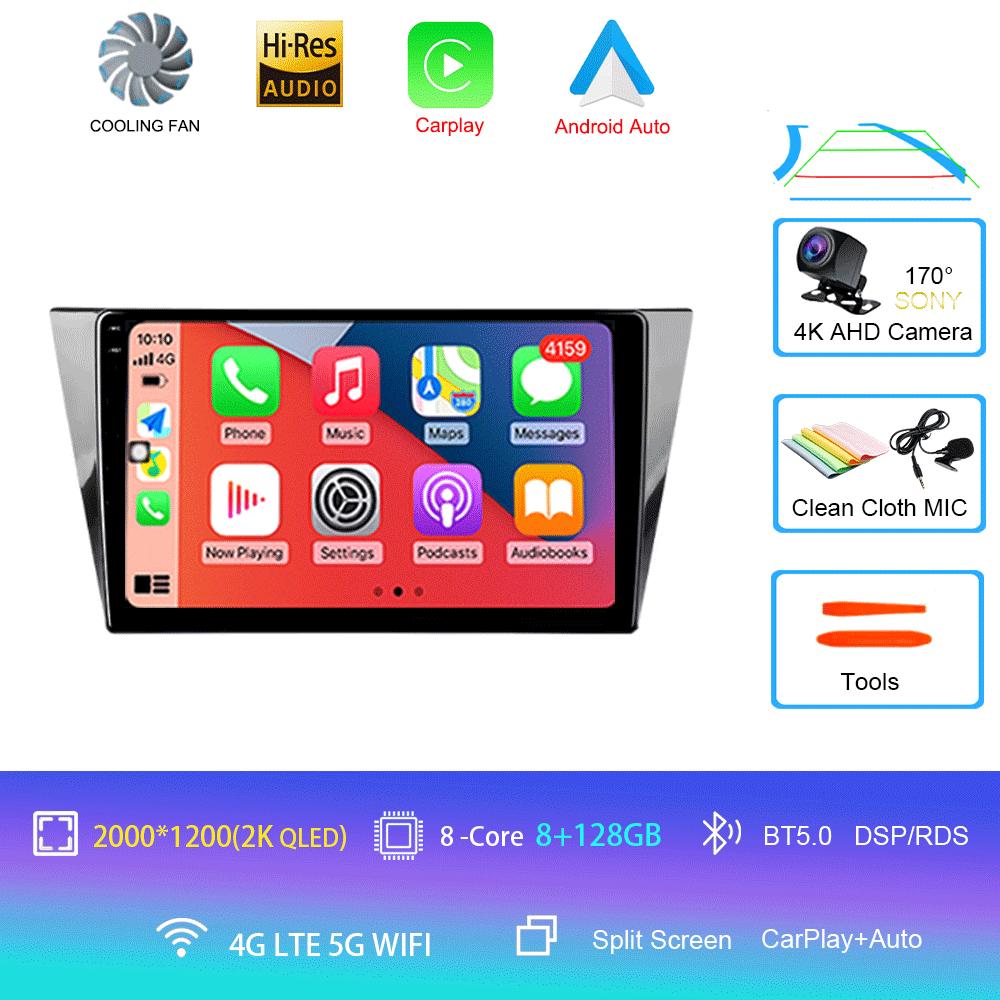 Автомагнитола Android 14 для Volkswagen Bora 4 2016 - 2022 Мультимедийный видеоплеер Навигация GPS Без 2din 2 din dvd