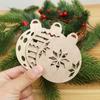 8/10Pcs Wooden Christmas Ornaments Snowflake Xmas Tree Hanging Balls Pendant with Rope DIY Unfinished Wood Craft Home Decoration