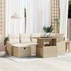 VidaXL 7-piece Garden Sofa Set In Beige with Poly Rattan Cushions 3361358