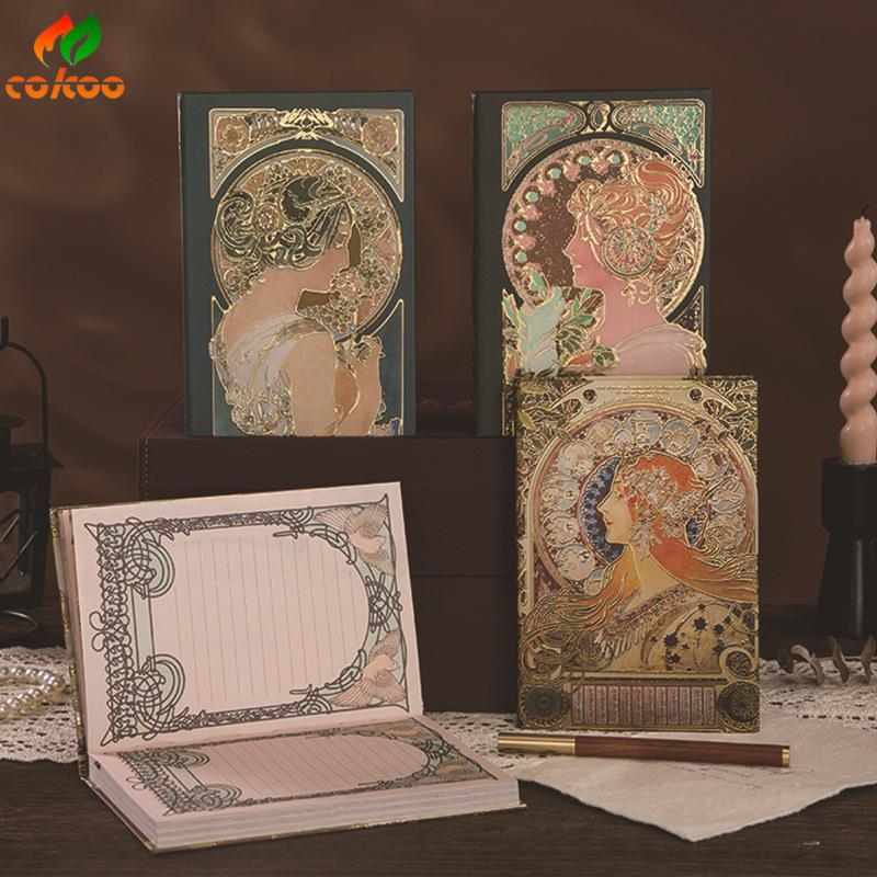 B6 Vintage European-Style Relief Notebook Three-Dimensional Hot-Stamped, Full Color Art, Ideal for Journaling and Gifting