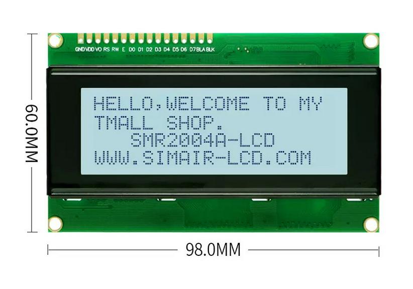 20x04 IIC Серийный точечно-матричный LCD модуль с проводами Dupont, Английские и Японские символы