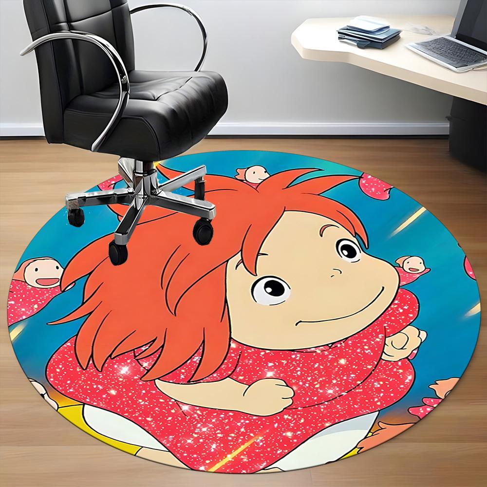 1 шт. Круглый офисный коврик Ponyo, для использования под офисными креслами, в спальне, гостиной и для домашнего декора a1022165