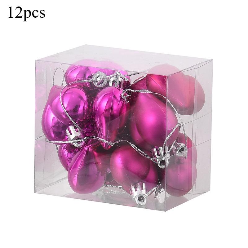 Рождественские пластиковые украшения-сердечки, подвесные украшения для рождественской елки, дома, праздничные товары для вечеринки, украшения в форме сердца со шнурком