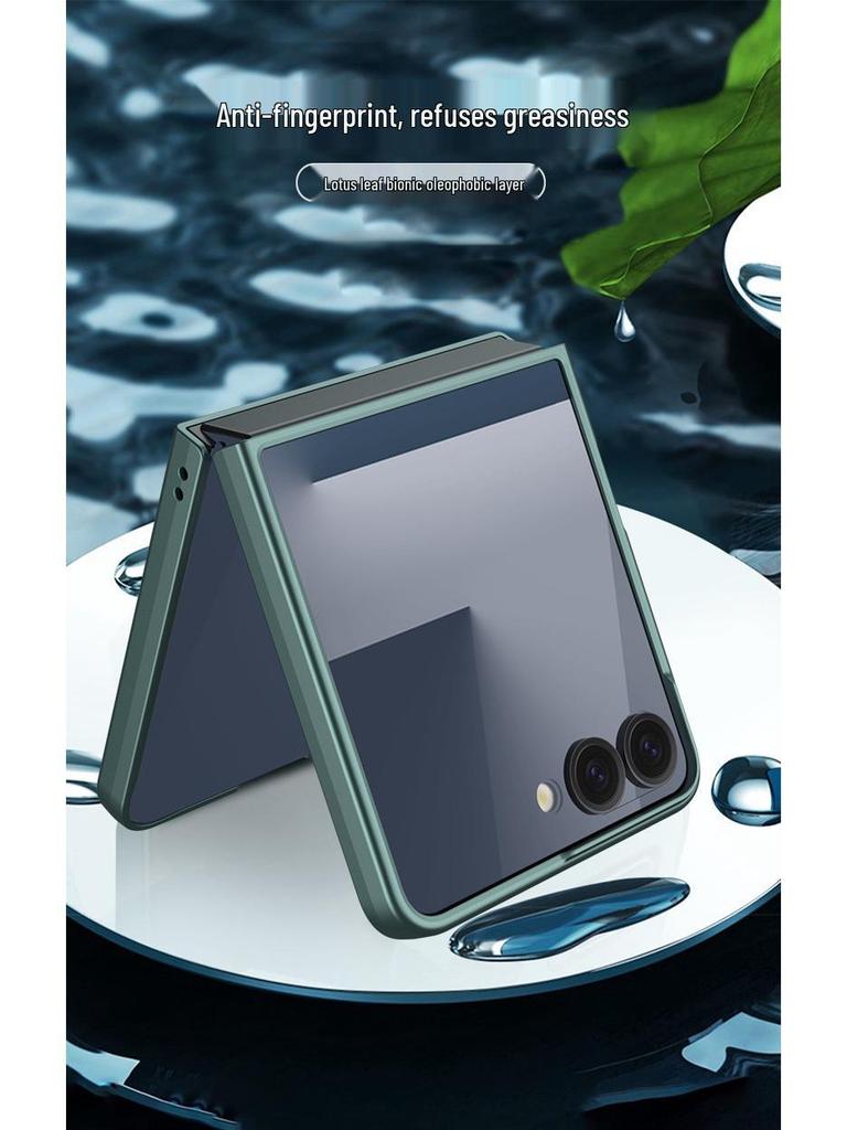 GKK Однотонный противоударный ПК-чехол для Samsung Z Flip7 - Большое окно, Ощущение кожи, Трансграничный, Защита складного экрана