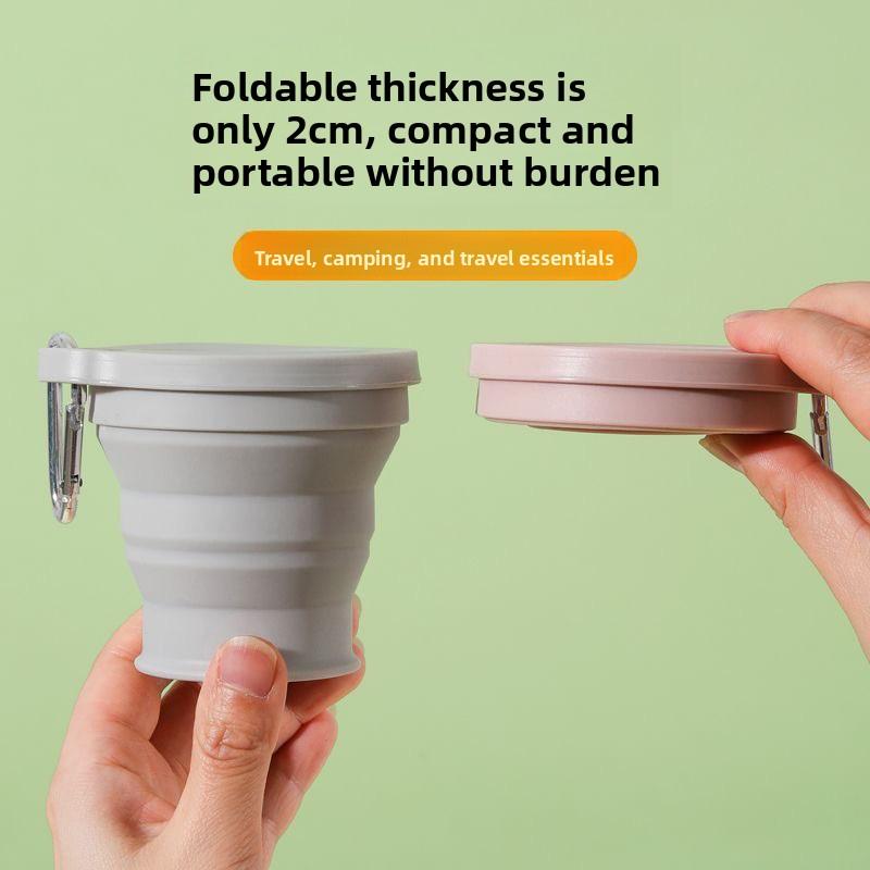 Silicone Collapsible Travel Cup, Foldable Camping Cup,Reusable Portable Drink Cup/Mug for Hiking, Outdoors, Travel