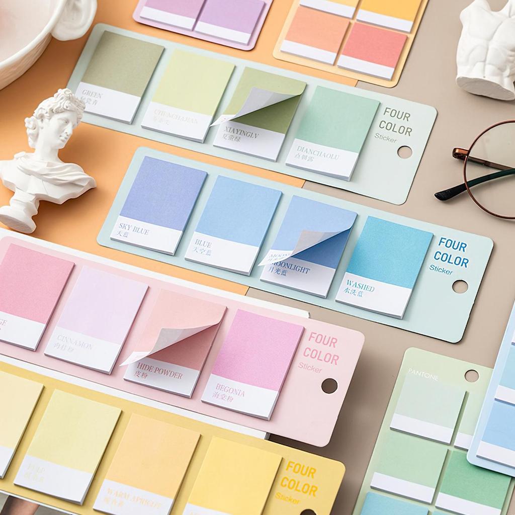 1/4 шт. Нежная цветовая схема липучки градиентная серия квадратные индексные бирки наклейки блокнот самоклеящийся дневник