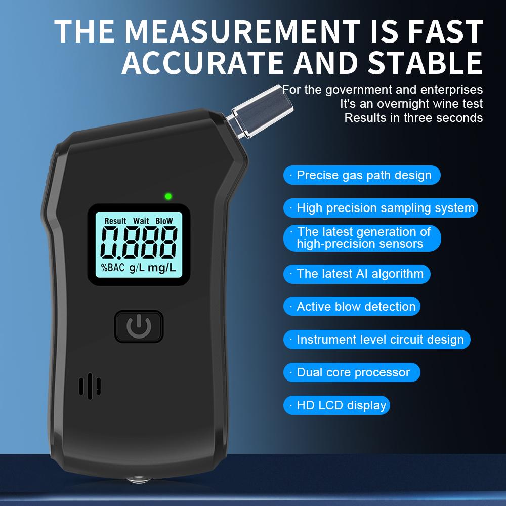 Высокоточный портативный алкотестер с ЖК-дисплеем, цифровой детектор алкоголя в выдыхаемом воздухе, алкотестер, тест на вождение в нетрезвом виде для домашней вечеринки