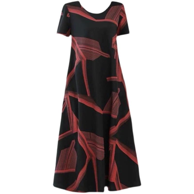 Plus-Size Loose Summer Dress, Age-Defying Medium-Long Casual Skirt