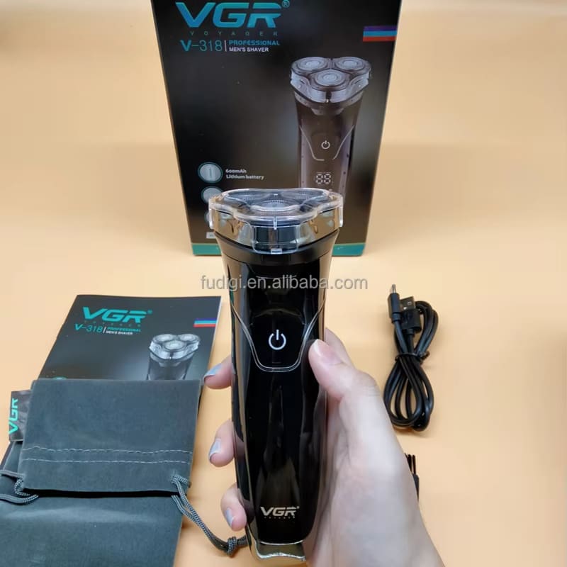 Оригинальная портативная трехлезвийная плавающая электробритва VGR с цифровым дисплеем, перезаряжаемая, для всего тела, домашняя бритва V-318