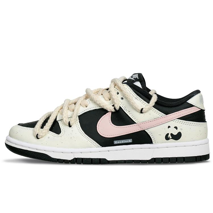 Nike Кроссовки Dunk Panda, Персиковый Улун Кожаные Нескользящие, Износостойкие, Легкие Низкие Кеды для Скейтборда Женские CW1590-100(Команда62-)