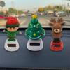 NEW Christmas Series Swinging Solar Doll Car Ornament Funny Santa Claus Snowman Moose Solar Swinging Doll Desktop Decoration