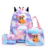 3Pcs/Set Chainsaw Man Kawaii Casual School Bag Colorful Backpack Set Girl with Lunch Bag for Women Student Teenager Rucksack Pencil Case
