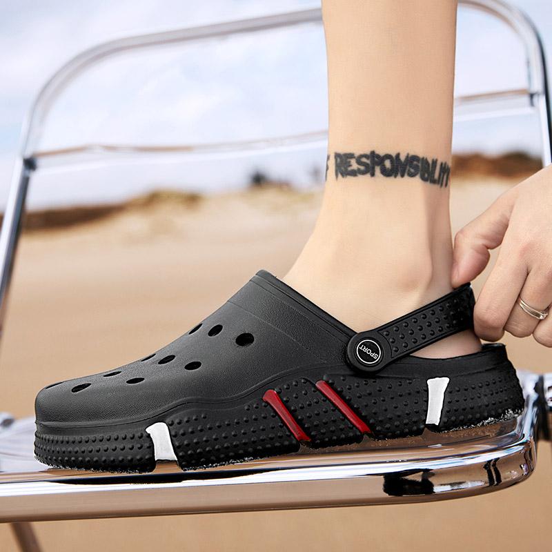 Сандалии унисекс, летняя садовая обувь, пляжная обувь с отверстиями, мужская обувь, женские тапочки