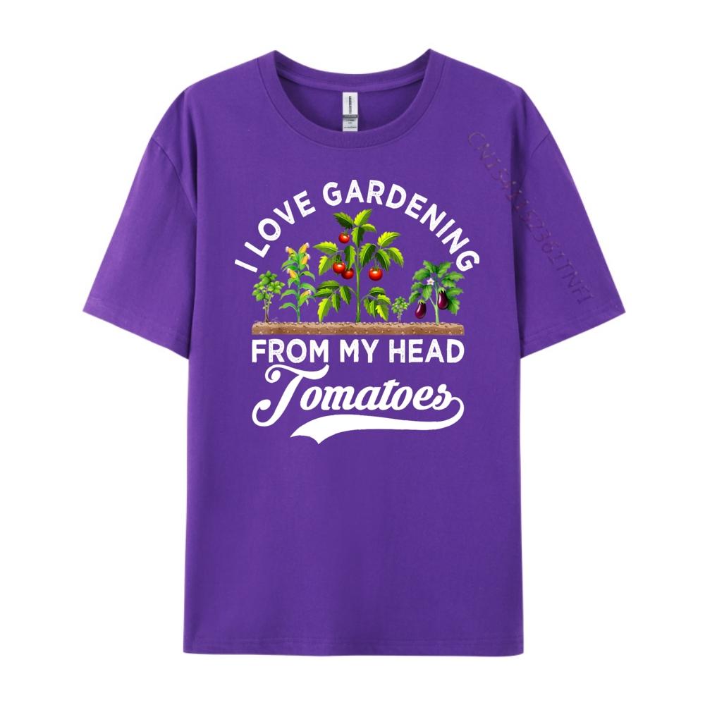 I love gardening from my head tomatoes funny gardener Grpahic Tee Autumn Mens Clothing Tee Shirt Vintage Style