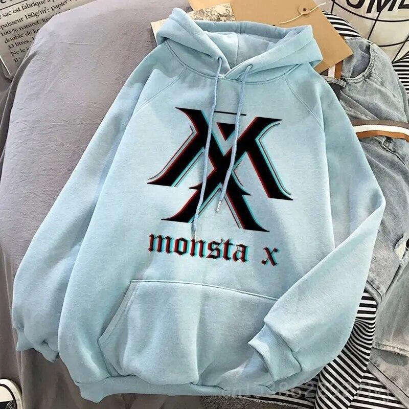 Хипстерский пуловер Monsta X, большая причудливая толстовка с капюшоном, толстовка в стиле Харадзюку, осенняя одежда, женские толстовки с длинными рукавами, уличная одежда, унисекс, толстовка