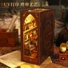 Creative Art Deco Wooden Bookends-DIY 3D Puzzle Miniature Library Scene Stress Relief Craft Desk Decor