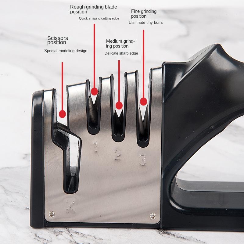 Новая точилка для ножей 4в1 Алмазный керамический камень Профессиональная точилка для ножей шеф-повара Ножницы Заточка кухонных ножей Аксессуары