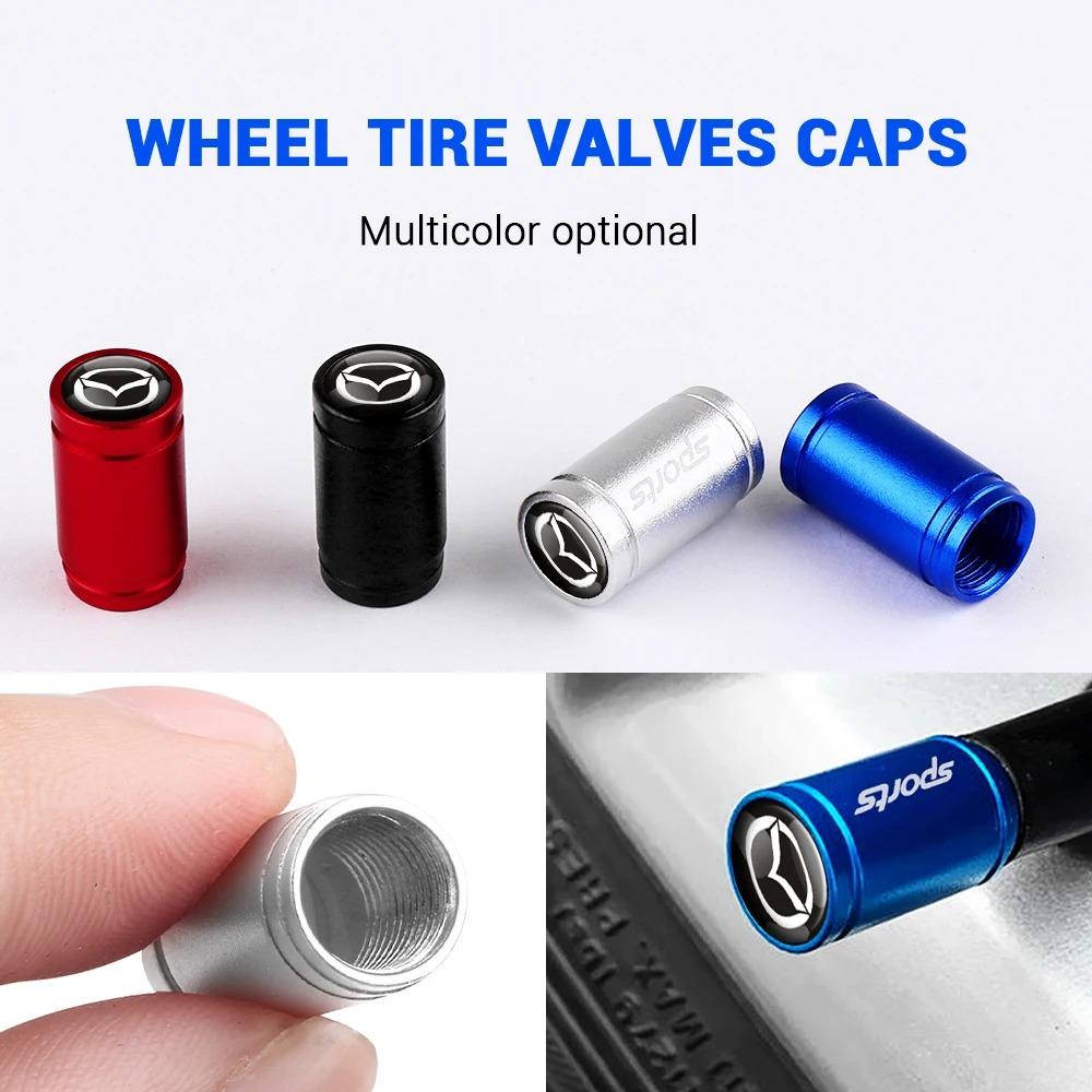 4Pcs Metal Tire Valve Caps Dustproof Covers For Mazda 3 Axela Atenza CX5 CX30 CX50 MX5 Miata Car Wheel Exterior Accessories