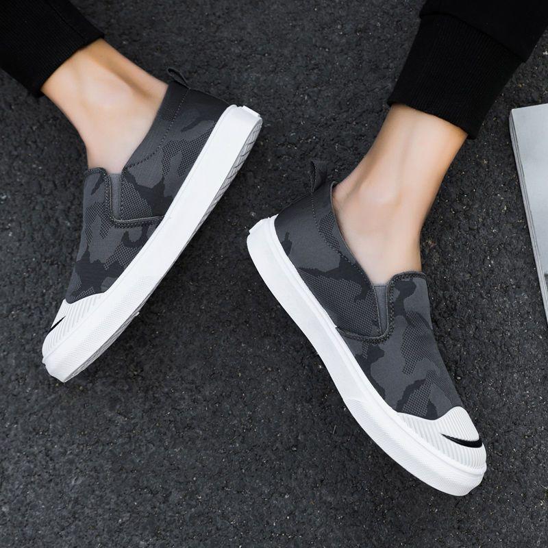 2024 лето новые мужские парусиновые туфли корейская версия повседневные студенческие туфли на одном ходу ленивые тканевые туфли трендовые мужские туфли