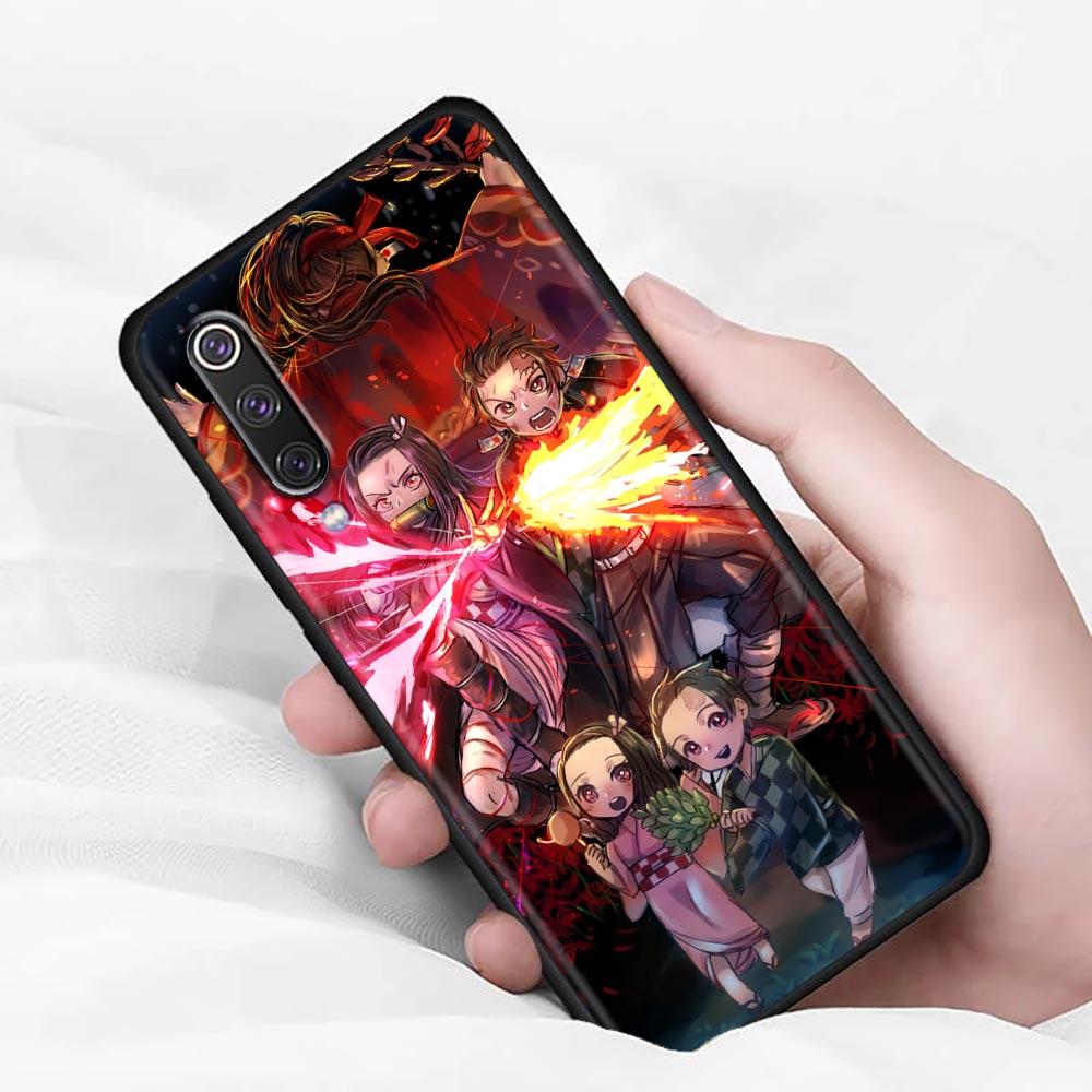 Мягкий чехол Anime Demon Slayer Kamado Tanjirou Nezuko для Xiaomi Mi 9 9se 8 10 T A2 Lite 10S 9T CC9 Note 10 Pro 9Lite Cover Fundas