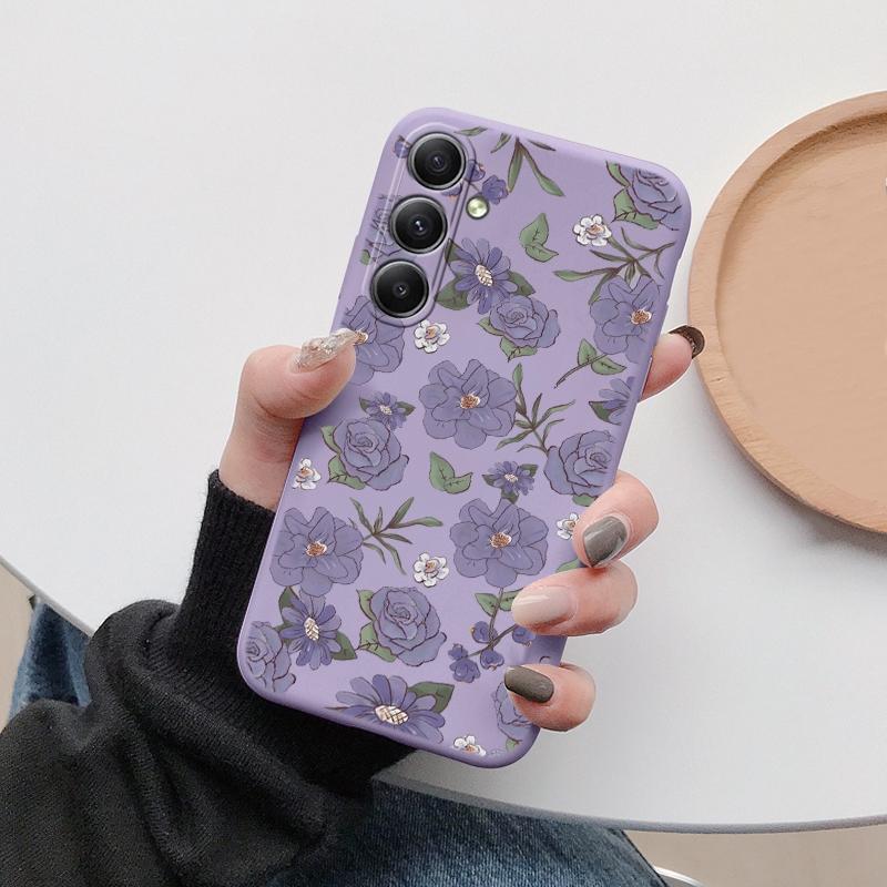 Мягкий силиконовый чехол Butterfly Purple для Xiaomi Redmi Note 13 Pro 13C 14 Samsung A35 A55 M35 Huawei Honor 200 iPhone Camera Защитный противоударный чехол