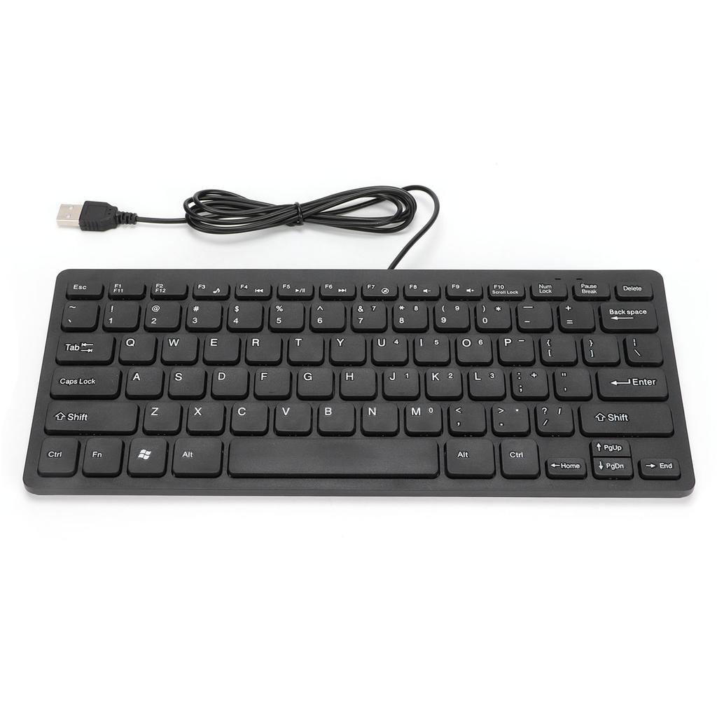USB проводная клавиатура портативная 78 клавиш мини настольная клавиатура для ноутбука для домашнего офиса черная
