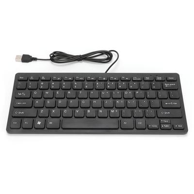 USB проводная клавиатура портативная 78 клавиш мини настольная клавиатура для ноутбука для домашнего офиса черная