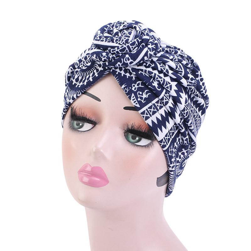 Модная шляпа African Wind Baotou Cap Vortex Knotted Turban Hat Chemo Cap Muslim Hat
