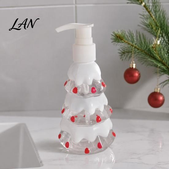 Hand Soap Dispenser 350ML Christmas Dispenser, Santa Claus Tree Penguin Shape Refillable Countertop Bottle, Plastic Empty Pump Bottle for Soap, Lotion