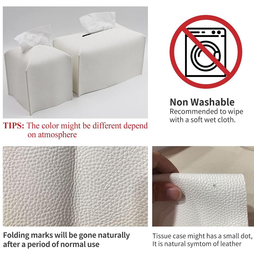 Квадратный декоративный держатель для салфеток из искусственной кожи, современный держатель для салфеток, органайзер для косметической бумаги, диспенсер для ванной комнаты 5X5X5''