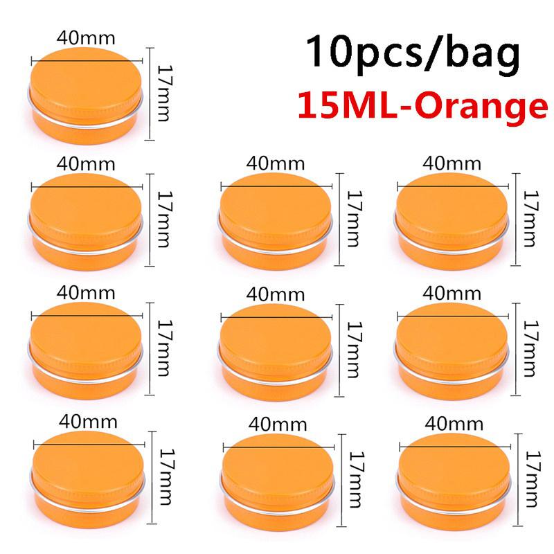 10 шт. алюминиевая жестяная банка-контейнер 5 мл/10 мл/15 мл пустая для крема бальзама для ногтей свечи косметические круглые