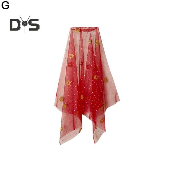 Индийский танец вуаль сетка с горячим тиснением цветы костюм реквизит взрослые дети многоразовые выступления фестивали вечеринки взрослый костюм вуаль