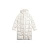Li Ning CF Dream Chaser Series Contrast Color Logo Print Solid Long Hooded Down Jacket Unisex Outerwear White AYMS338-3