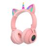 Беспроводные Bluetooth-наушники со светодиодными ушками кошки-единорога
