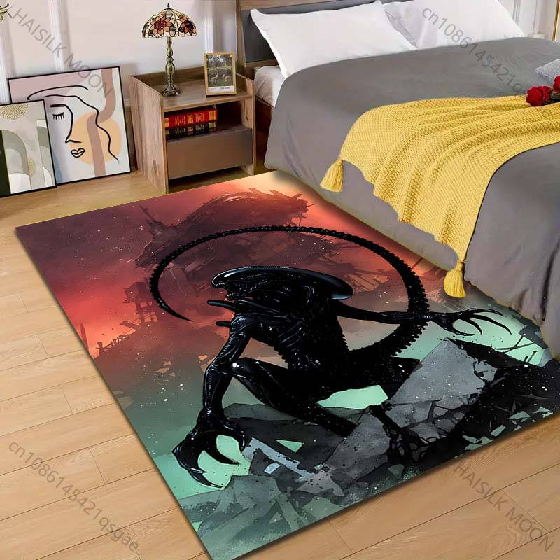 1PC Alien creature ruins sky Print Carpet Rug for Living Room Bedroom Sofa Doormat Home Decor Non-slip Floor Mat