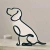 Art Sculpture Metal Dog Abstract Minimalist Art Iron Figurines Office Desktop Accessories for Home Decoration