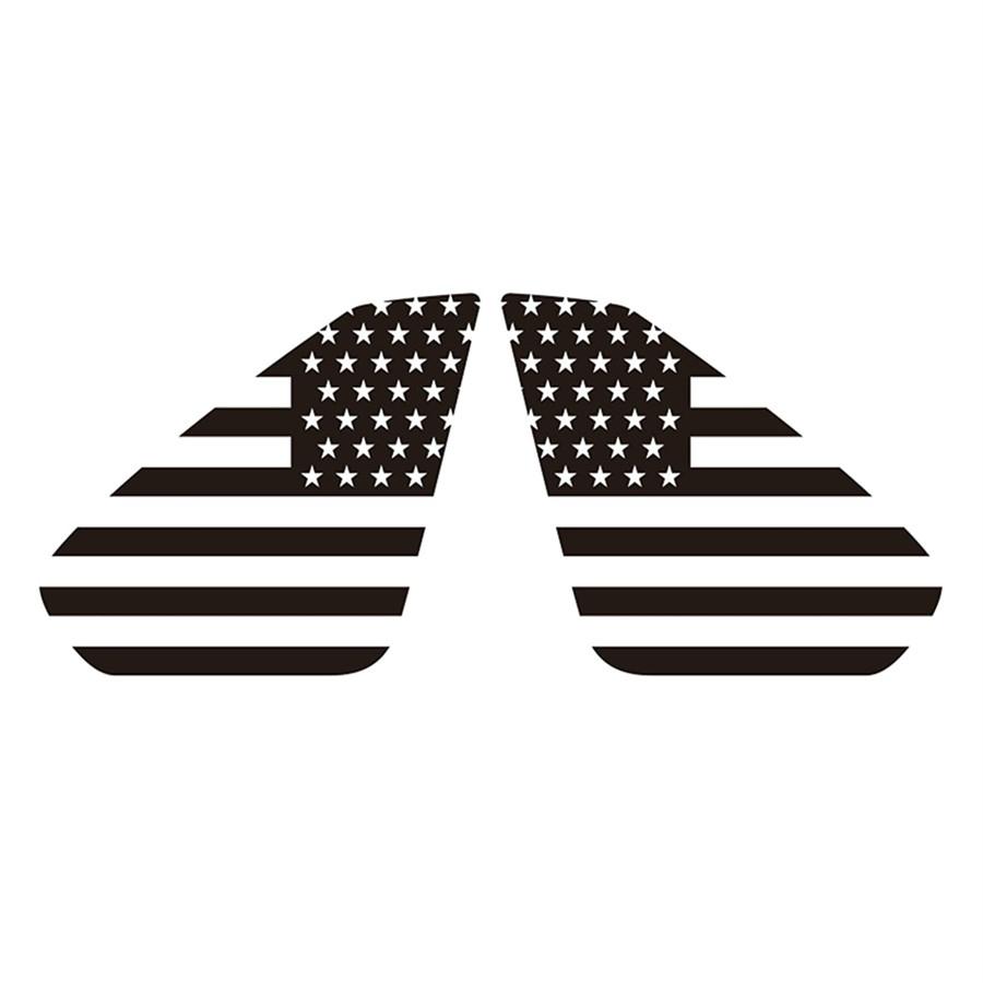 2x Matte Black Rear Window Sticker USA Flag Graphic Decal For Toyota RAV4 19-21