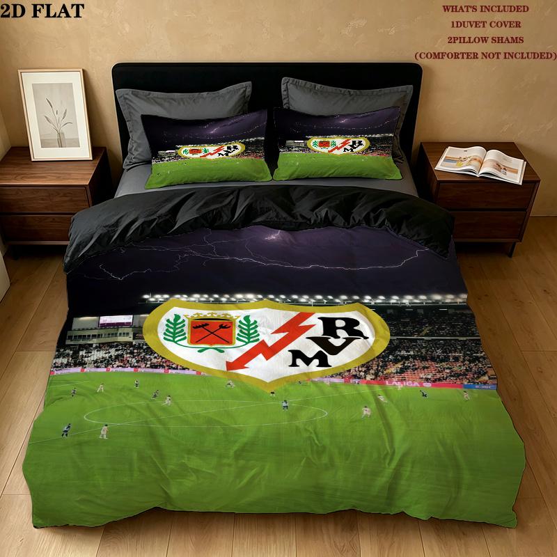 Rayo Vallecano Bedding Quilt Set Quilt Cover Pillowcase Home Decoration Birthday Gift (1 * duvet cover + 2 * pillowcase, without core)