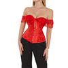 Women Lace Corset, Waist Shaping Slim Fishbone Bandage Drawstrings Sexy Floral Wedding Party Belt