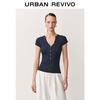 UR 2025 Женский трикотажный топ с коротким рукавом прилегающего кроя