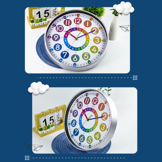 Бесшумные нетикающие настенные часы Научного дизайна Легко читаемые Работающие от батареек Красочные