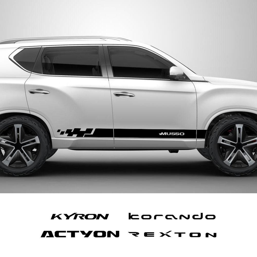 BIA1 Для SsangYong Rexton Korando Sports Tivoli Musso Kyron Actyon Боковые Наклейки на Дверь Автомобиля Автомобильные Пленки Декали Аксессуары для Стайлинга